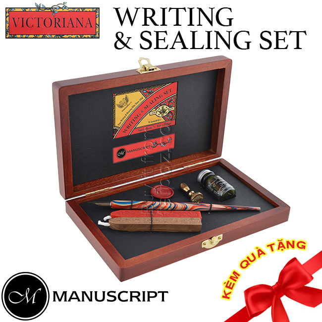 Bộ calligraphy hộp gỗ Manuscript Victoriana, Writing & Sealing