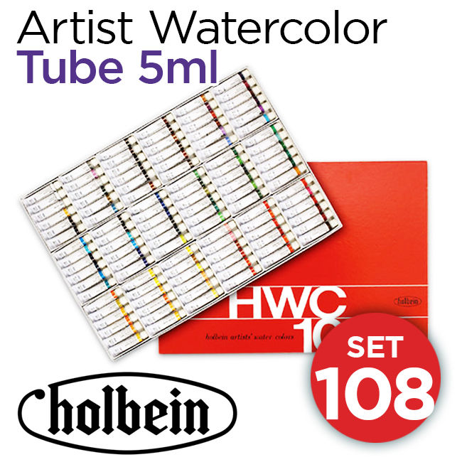 Màu nước Holbein Artist, tuýp 5ml, hộp 108 màu