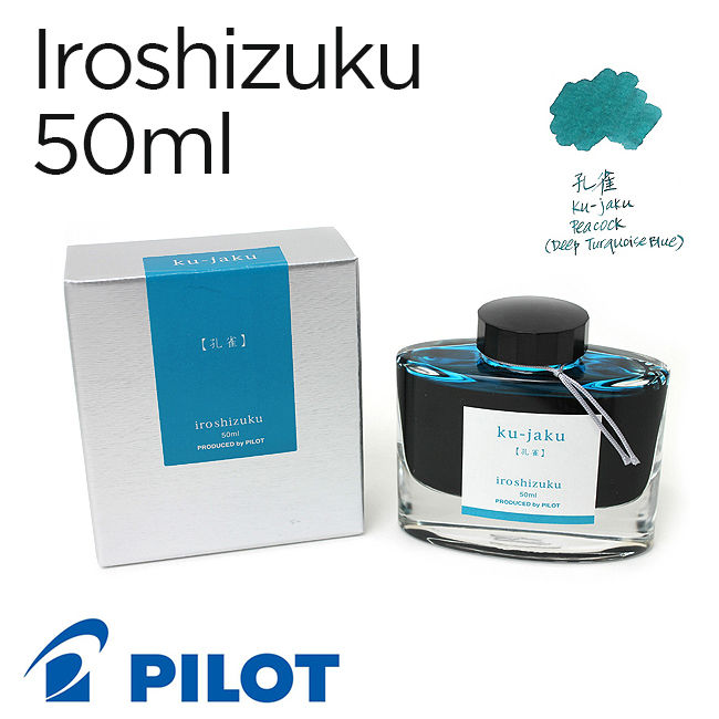 Mực Pilot Iroshizuku, 50ml, Ku-jaku (Xanh khổng tước)