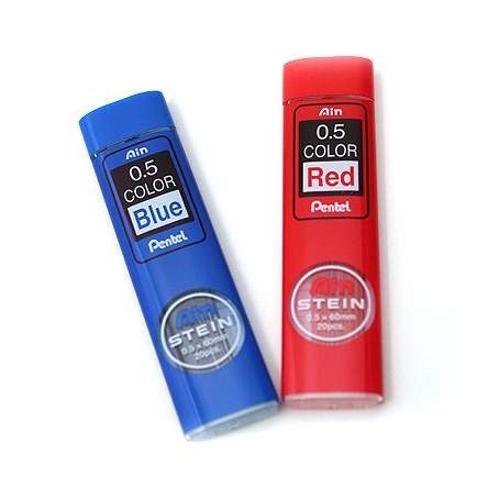 Ruột chì kim Pentel Ain Stein, 0.5mm, Xanh/Đỏ
