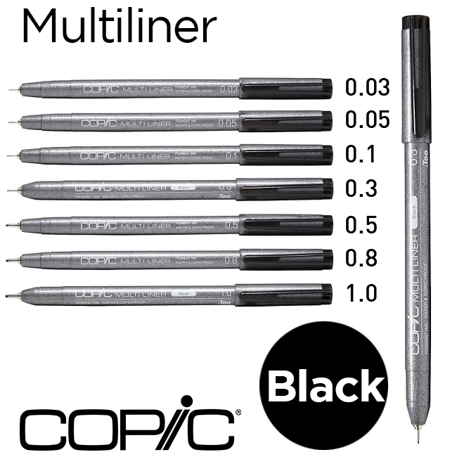 Bút đi nét Copic Multiliner - Màu Đen