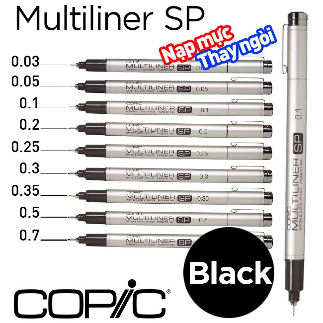 Bút đi nét Copic Multiliner SP - Màu Black