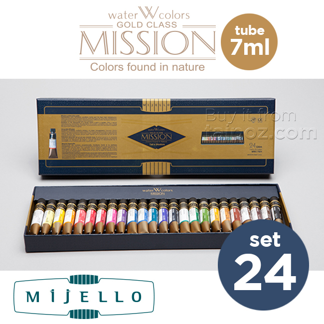 Màu nước Mijello Mission Gold, hộp 24 màu (tuýp 7ml)