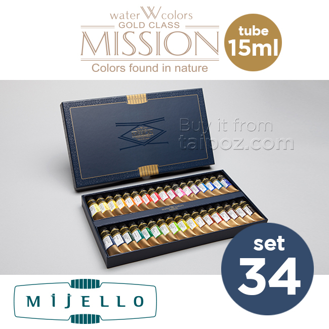 Màu nước Mijello Mission Gold, hộp 34 màu (tuýp 15ml)