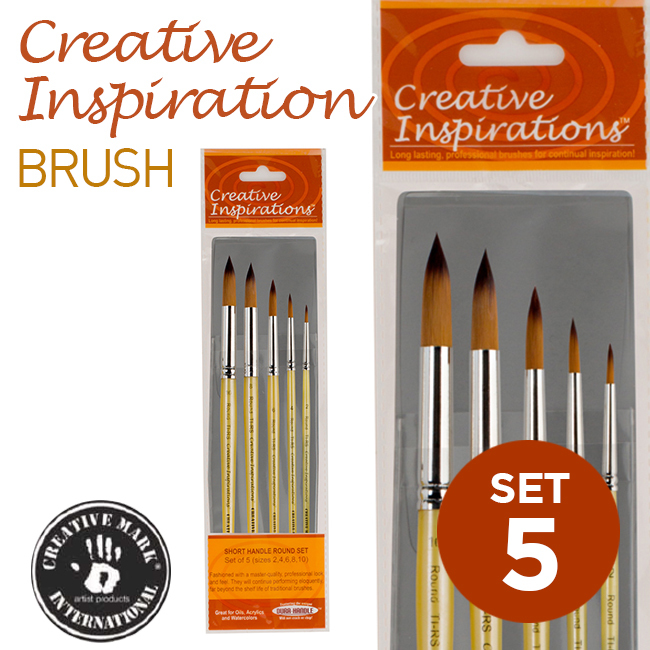 Cọ vẽ Creative Inspirations Dura-handle, bộ 5 cây cọ tròn