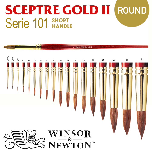 Cọ màu nước W&N Sceptre Gold II - Round series 101