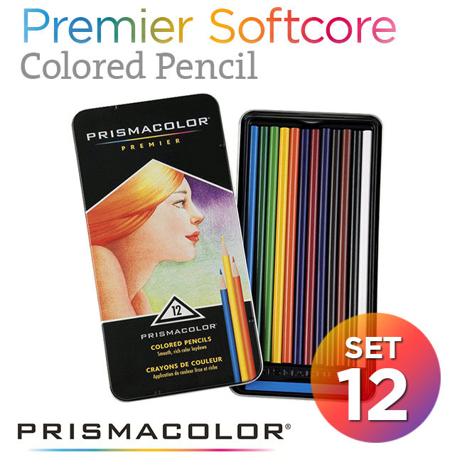 Bộ chì màu Prismacolor Premier 12 cây, hộp thiếc