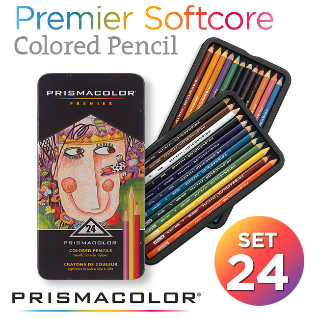 Bộ chì màu Prismacolor Premier 24 cây, hộp thiếc