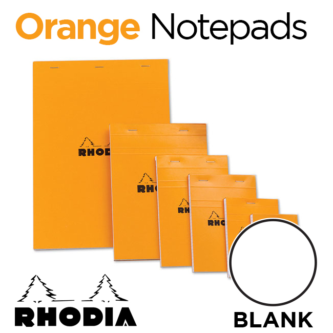 Sổ Rhodia Orange Notepads, giấy trơn