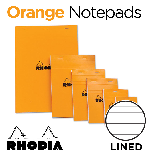 Sổ Rhodia Orange Notepads, giấy kẻ ly ngang