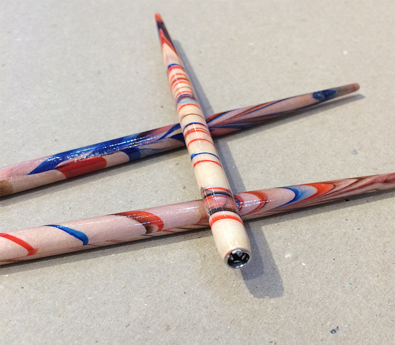 Cán bút bằng gỗ sơn vân thủy Manuscript