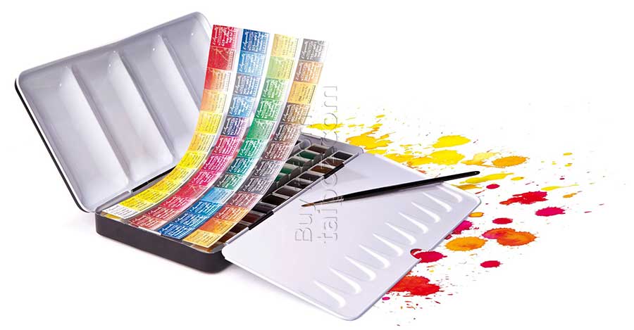 Màu nước hạng họa sĩ Sennelier Aquarelle, hộp halfpan 48 màu