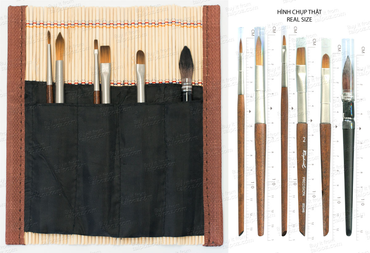 Bộ cọ màu nước kèm túi đựng Raphael Bamboo Set