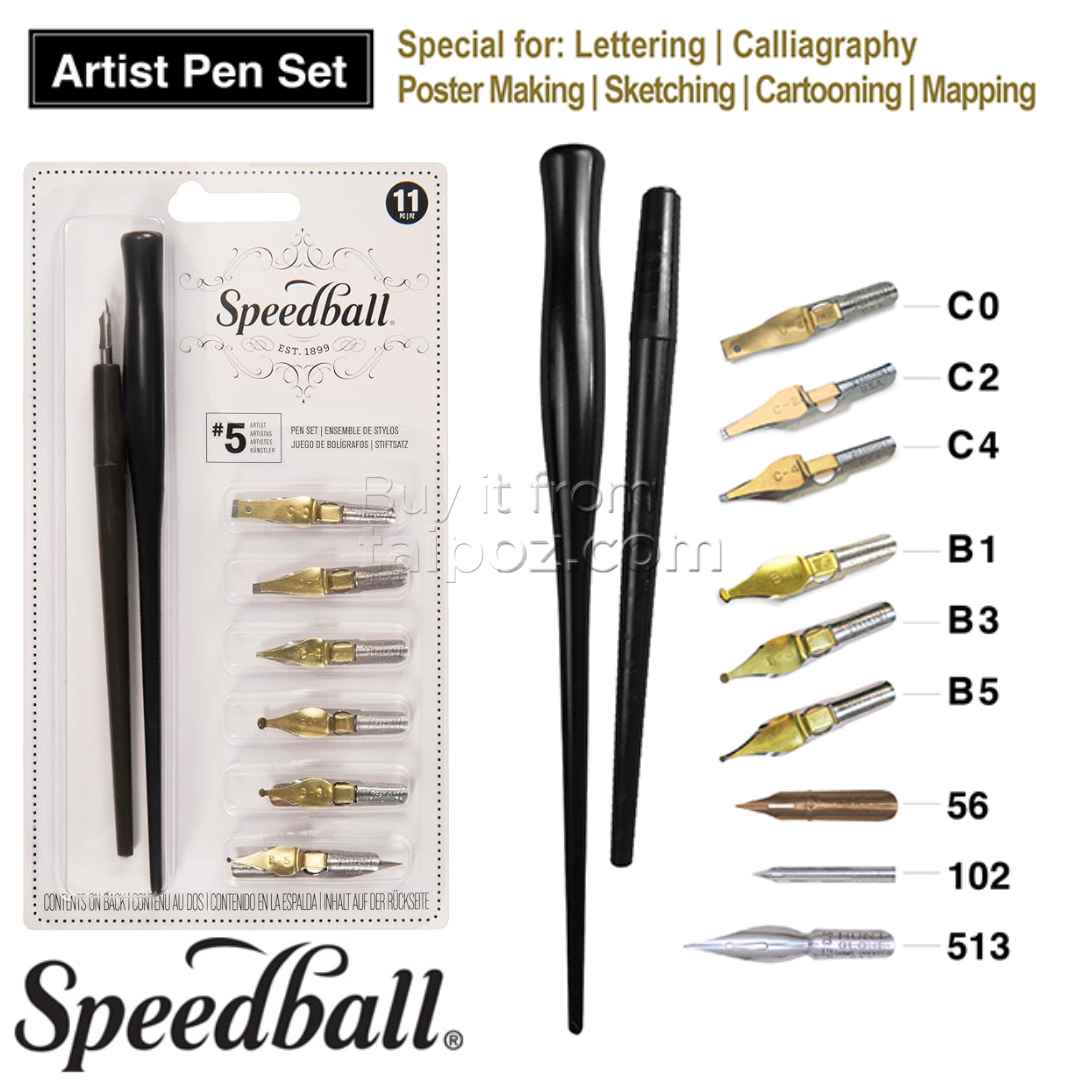 Bút chấm mực Speedball - bộ Artist