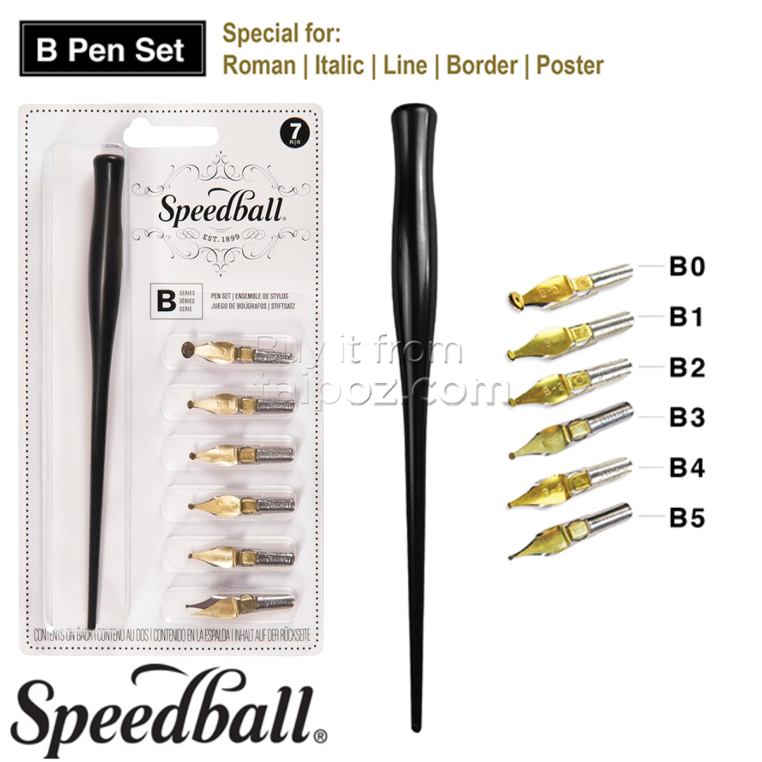 Bút chấm mực Speedball - bộ Round nib