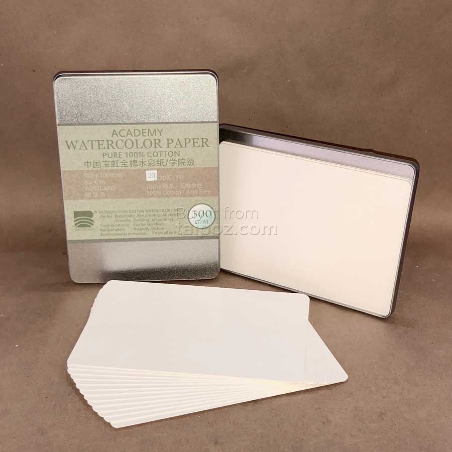 Giấy màu nước Baohong 300gsm 100% cotton, postcard