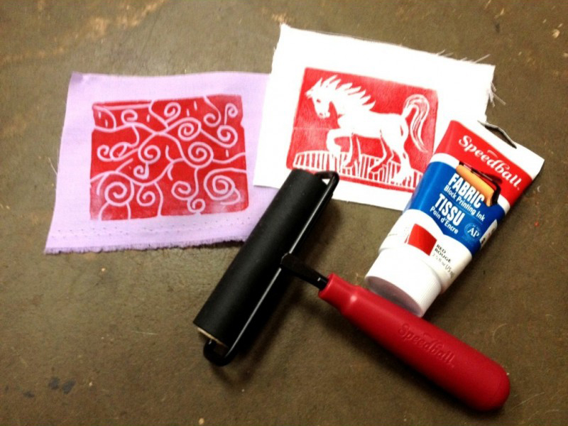 Mực in block-printing trên vải Speedball Fabric