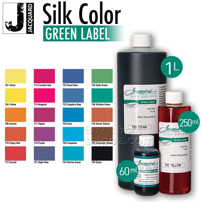 Màu vẽ lụa gốc nhuộm Jacquard Green Label, màu lẻ