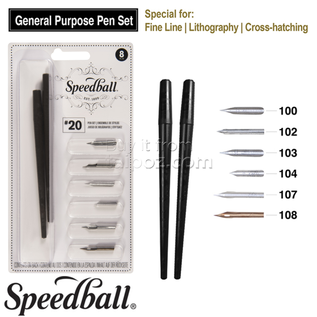 Bút chấm mực Speedball - bộ General Purpose