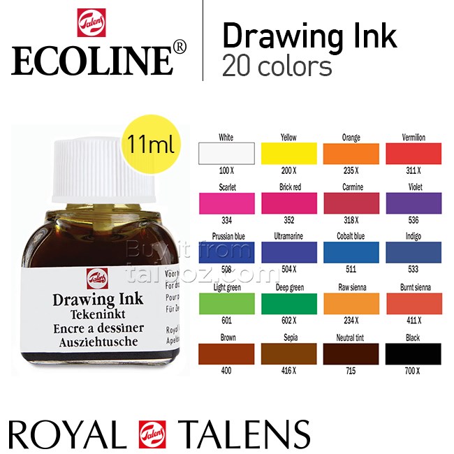 Mực vẽ Talens Waterproof 11ml, màu lẻ