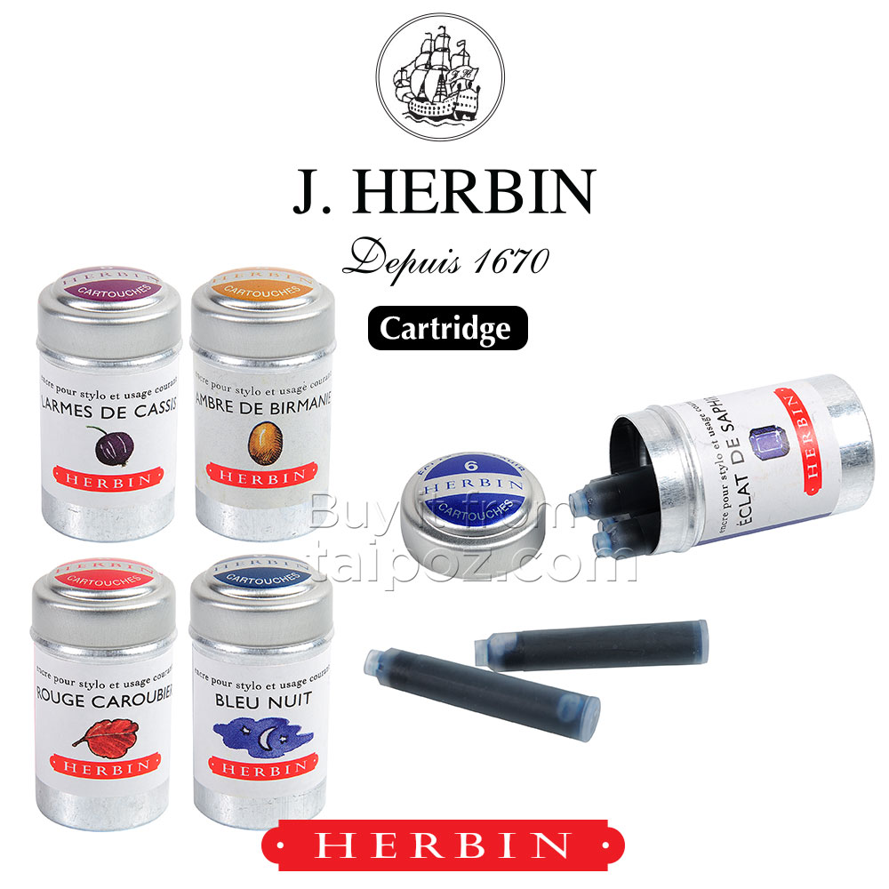 Mực J. Herbin, hộp 6 ống cartridge