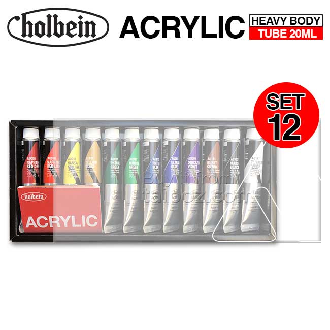 Màu Acrylic Holbein Heavy Body 20ml, bộ 12 màu