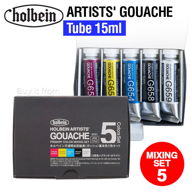 Màu gouache Holbein Artist, bộ Mixing 15ml