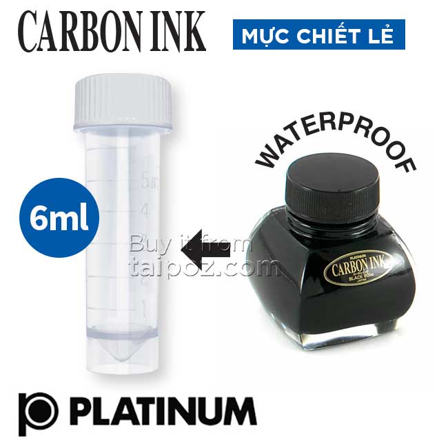 Mực chiết lẻ Platinum Carbon Waterproof, Black