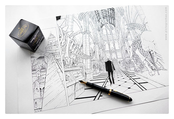 Mực bút máy waterproof Platinum Carbon Ink