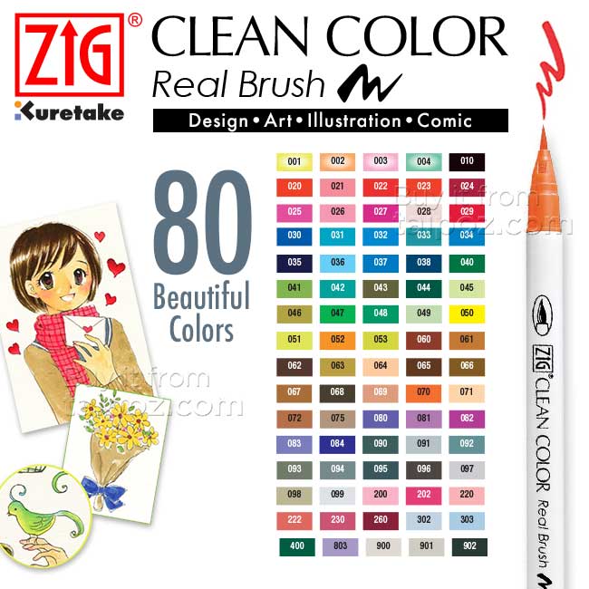 Bút lông ZIG Clean Color Real Brush, cây lẻ