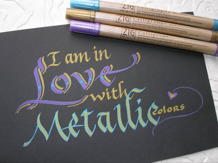 Bút viết Zig Calligraphy Metallic Colours, cây lẻ