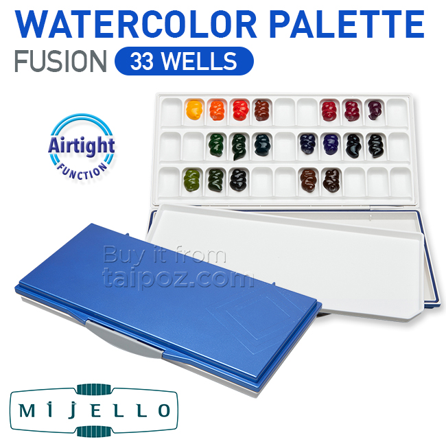 Bảng pha màu nước Mijello Fusion, 33 ngăn