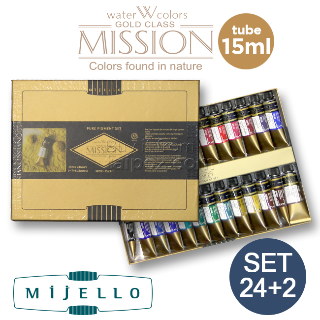 Màu nước Mijello Mission Gold, Pure Pigment hộp 24+2