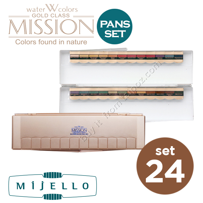 Màu nước Mijello Mission Gold Pan, hộp 24 màu