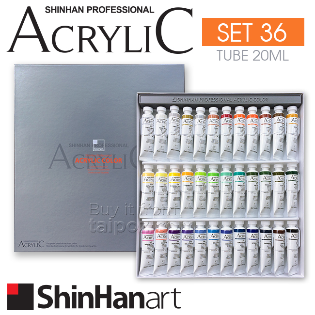 Màu acrylic ShinHan Professional, 20ml, hộp 36 màu