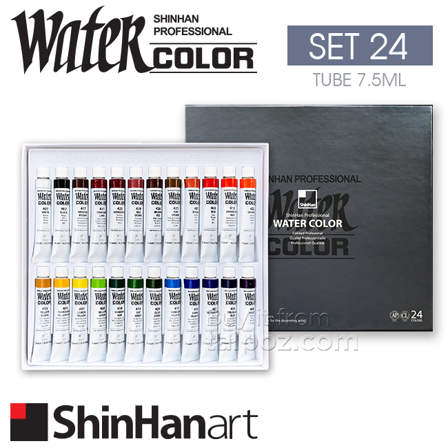 Màu nước ShinHan Professional Watercolor, hộp 24 màu