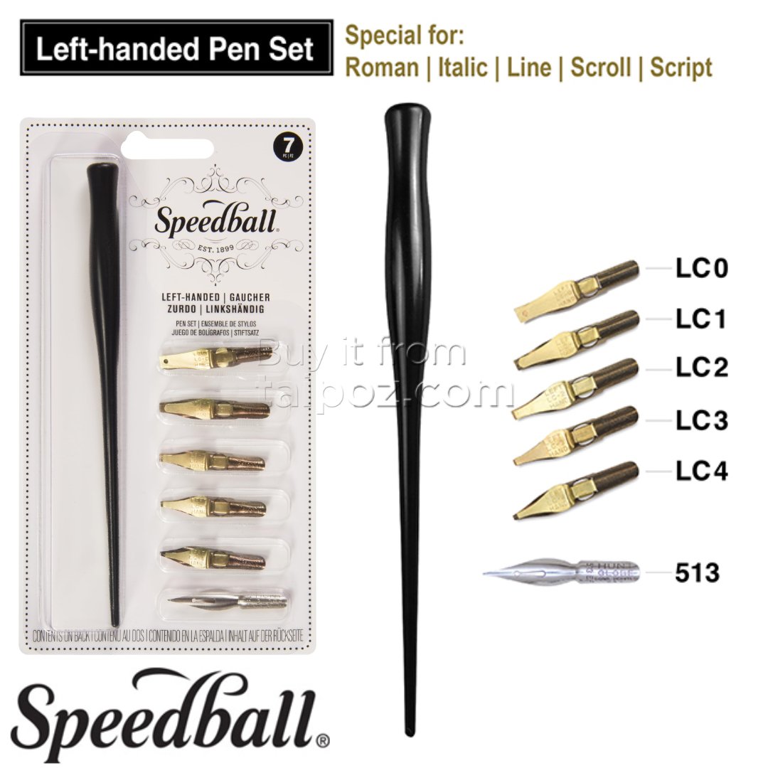 Bút chấm mực Speedball - bộ Left-handed