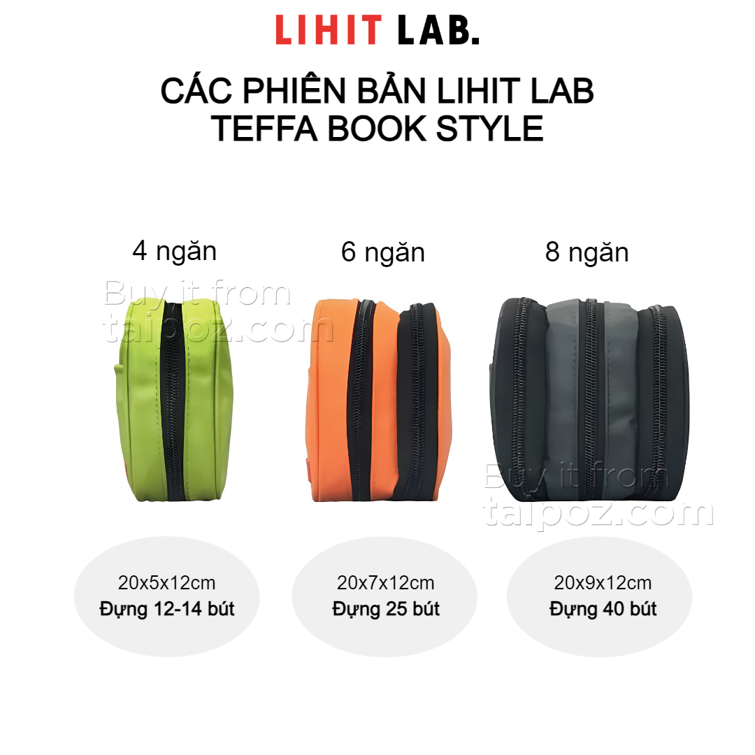 Túi vải đựng bút nhiều khoang Lihit Lab Teffa Book Style