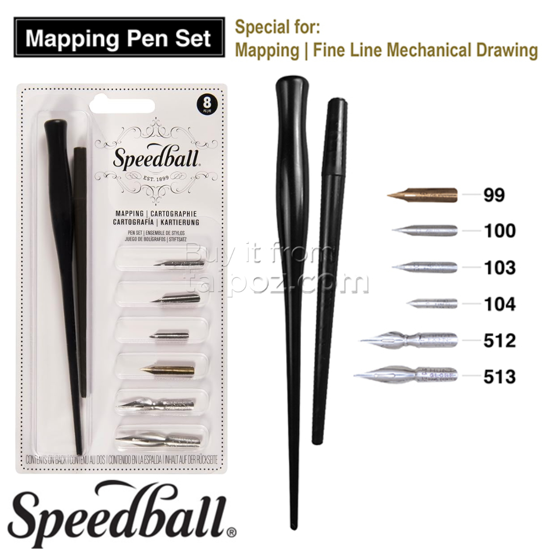 Bút chấm mực Speedball - bộ Mapping