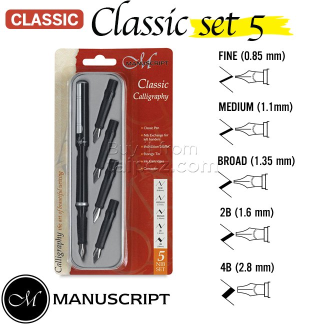 Bút máy calligraphy Manuscript Classic - 5 Nib (Classic)