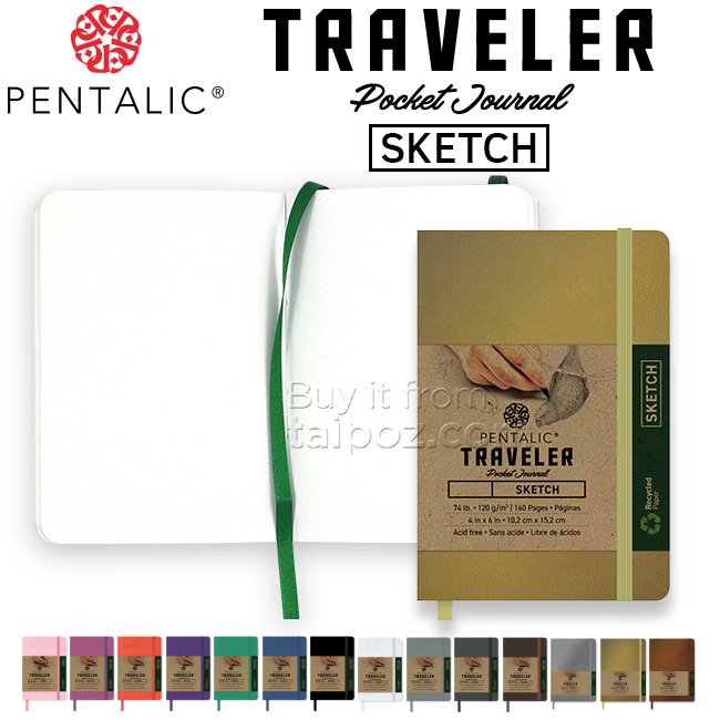 Sổ bỏ túi Pentalic Traveler Pocket Journal, giấy trơn