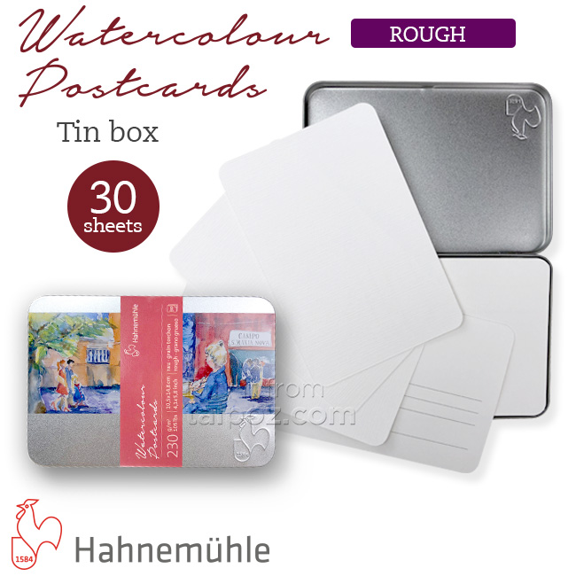 Giấy màu nước Hahnemuhle khổ postcard, hộp thiếc, bề mặt Rough