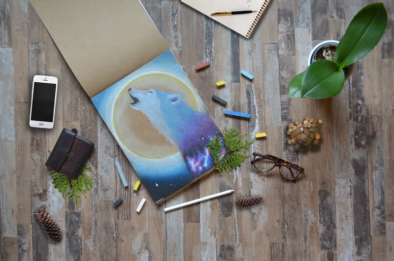 Sổ vẽ giấy nâu Bee Bogus Brown, gáy keo