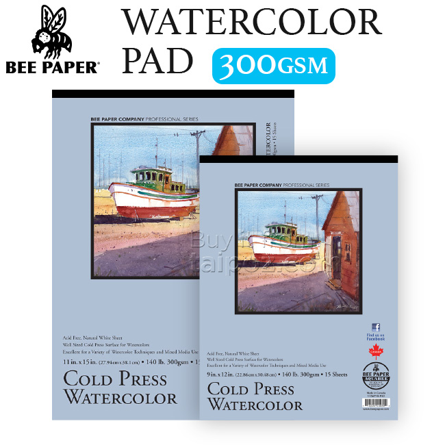Sổ màu nước Bee Cold Press 300gsm, gáy keo