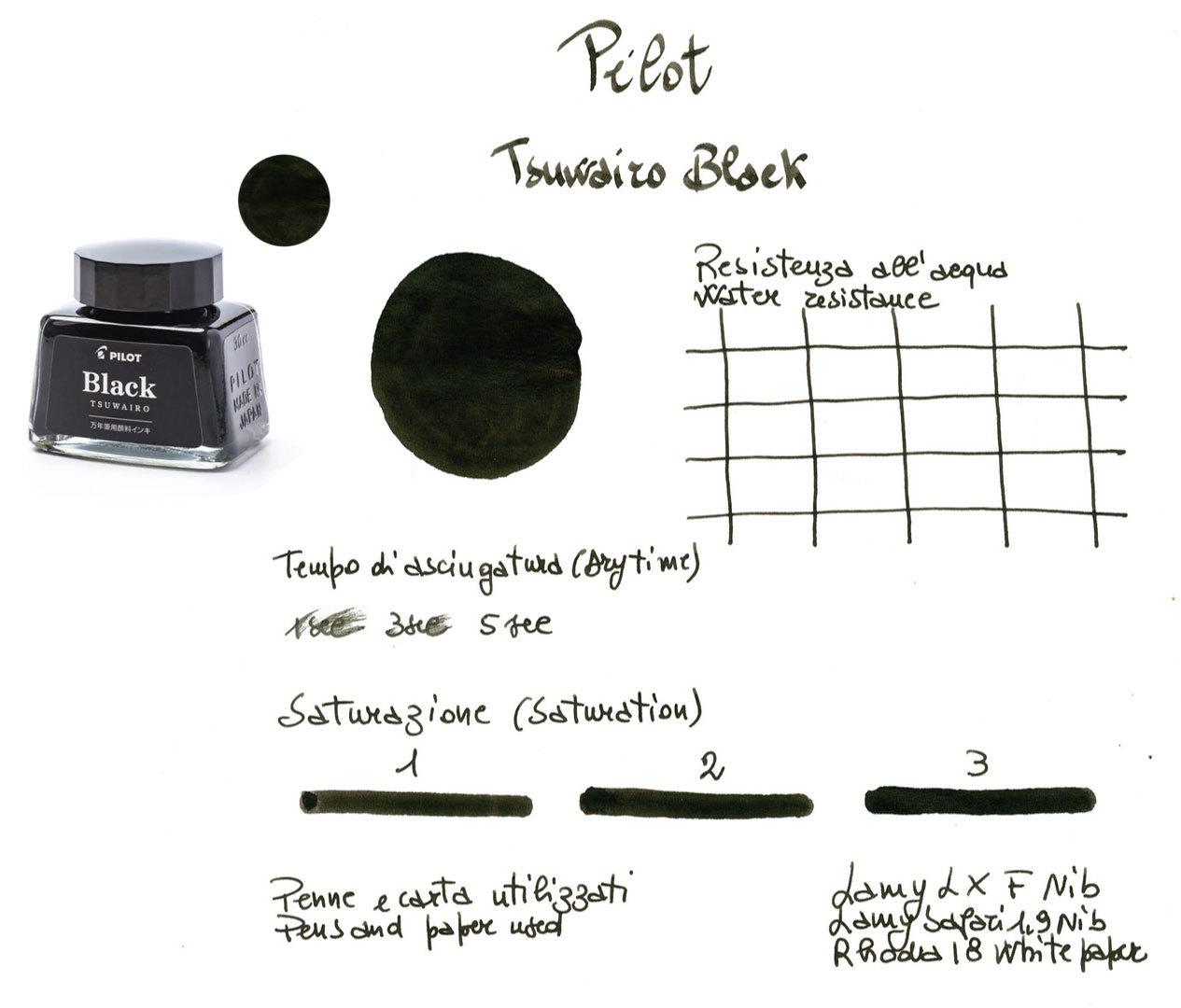 Mực bút máy kháng nước Pilot Tsuwairo