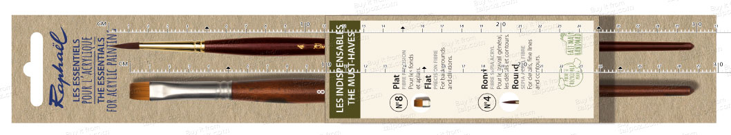 Bộ cọ vẽ màu acrylic Raphael GREEN Essential Acrylic Brush Set