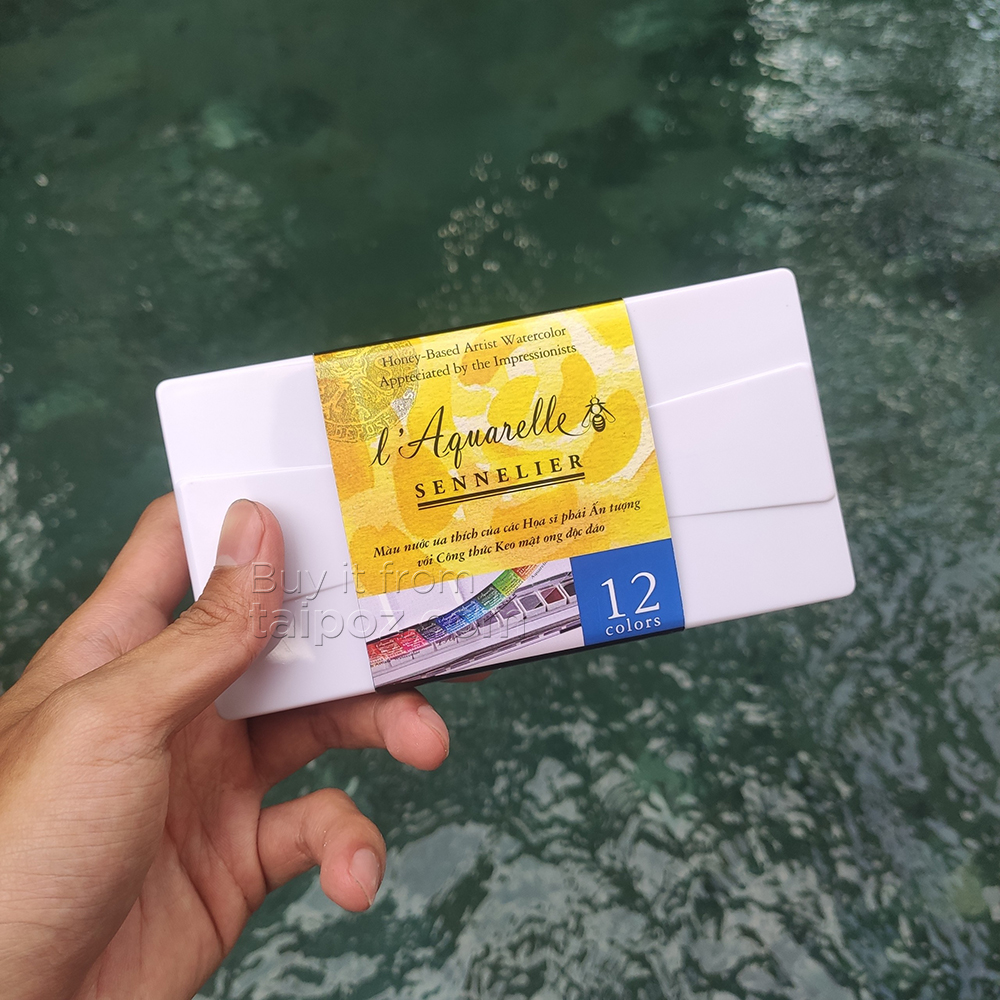 Màu nước hạng họa sĩ Sennelier Aquarelle, hộp sample 12 màu