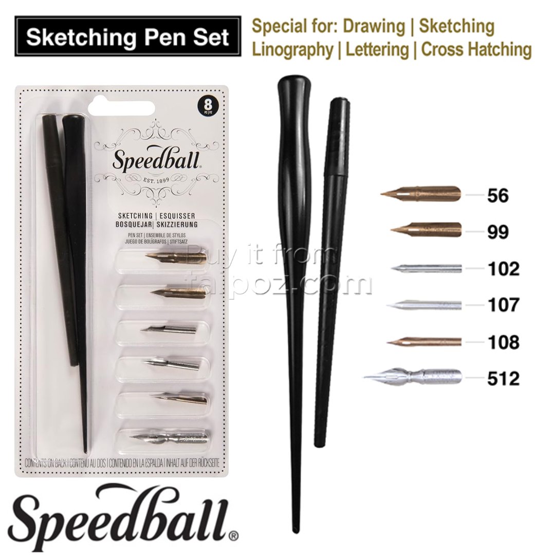 Bút chấm mực Speedball - bộ Sketching
