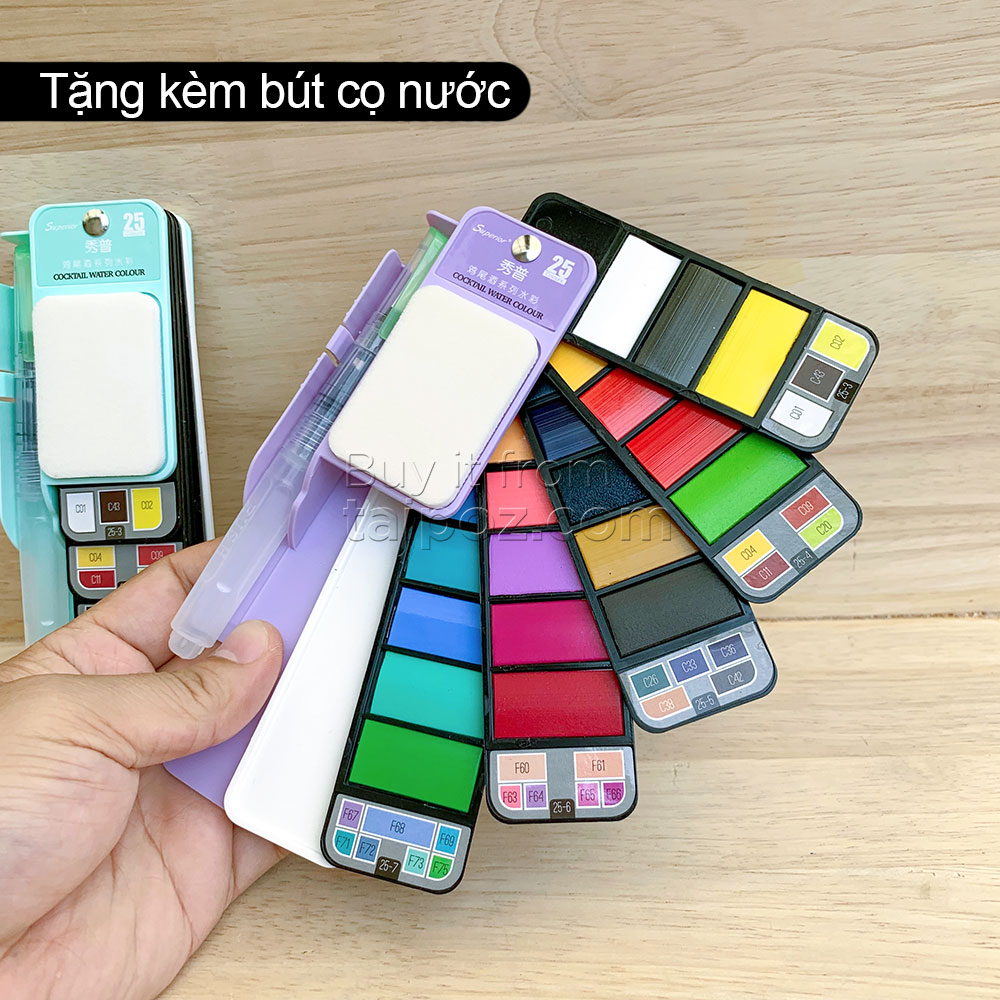 Màu nước Superior dạng thẻ quạt, màu pastel