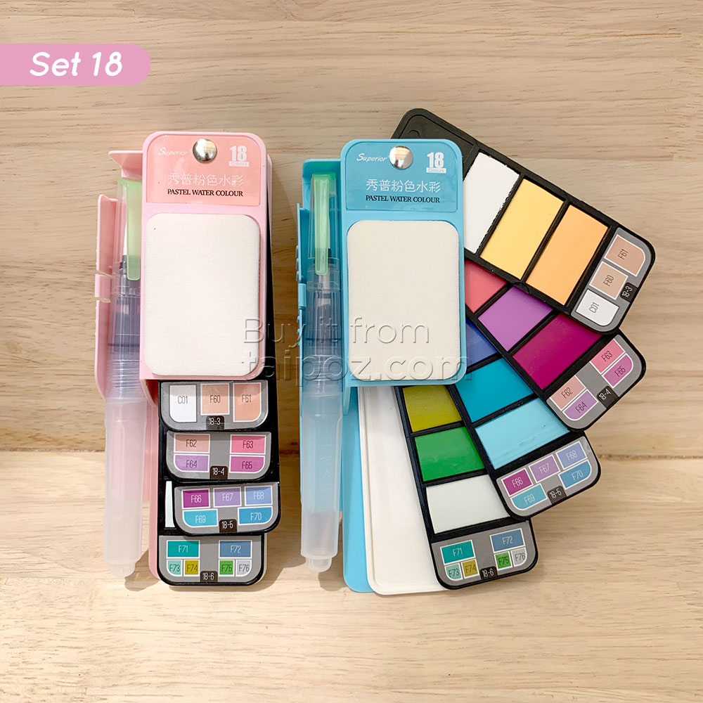 Màu nước Superior dạng thẻ quạt, màu pastel